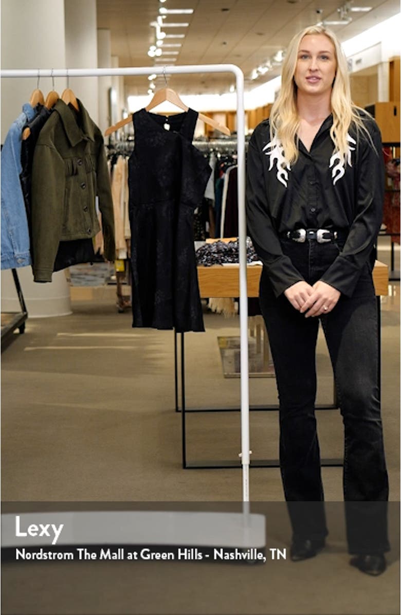 Kids' Floral Embossed Sleeveless Satin Dress, sales video thumbnail