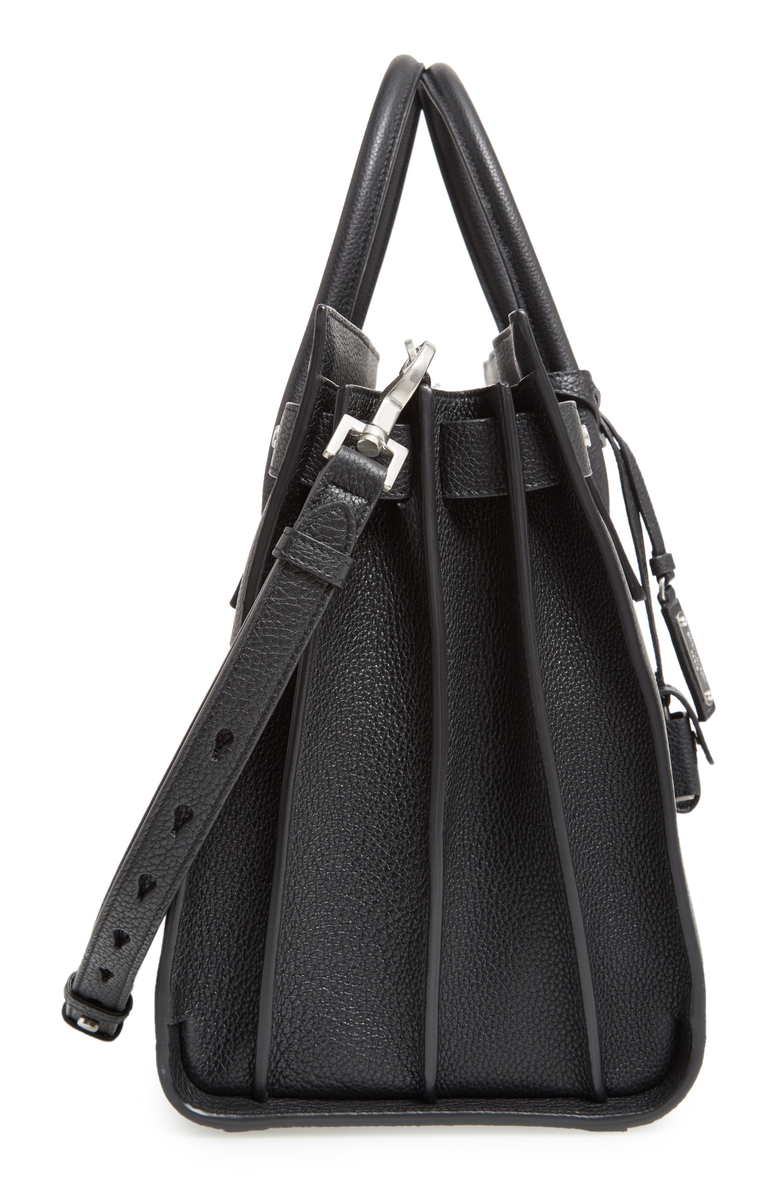 Medium Sac de Jour Grained Leather Tote, Alternate, color, NOIR