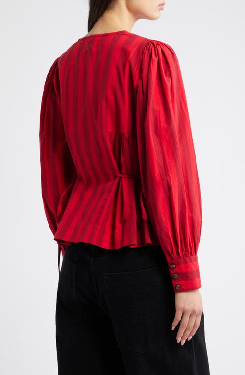 Damson Madder Charlize Stripe Blouse In Red