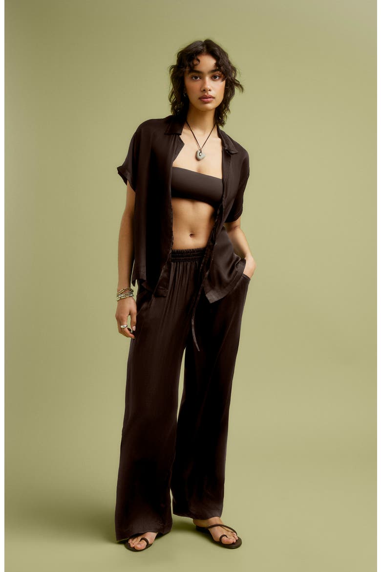 Kami Pleated Wide Leg Pants, Alternate, color, DEEP EARTH