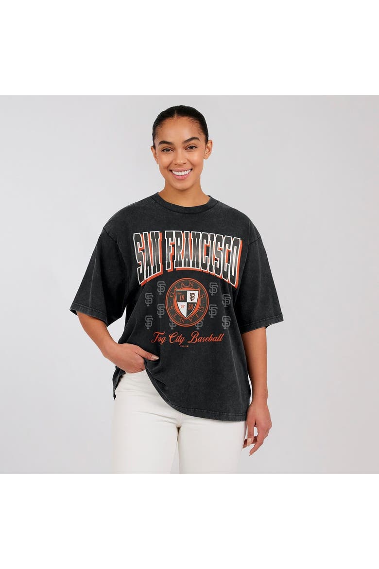 Women's WEAR by Erin Andrews  Black San Francisco Giants Oversized Boyfriend T-Shirt, Main, color, Black