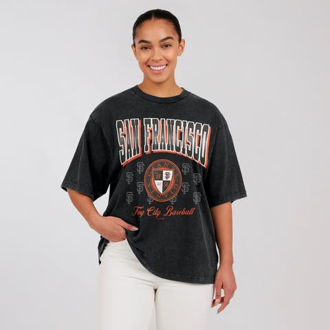Women's WEAR by Erin Andrews  Black San Francisco Giants Oversized Boyfriend T-Shirt
