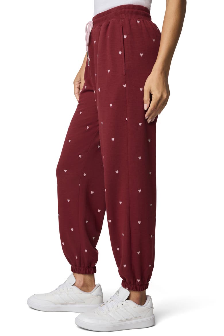 Love Lounge Embroidered Joggers, Alternate, color, RED/ WHITE ROSE