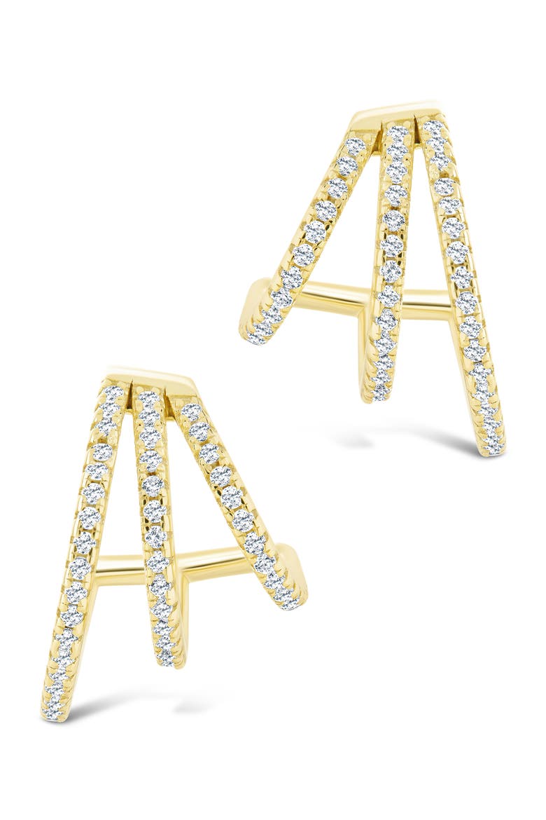 Porter Cubic Zirconia Triple Hoop Earrings, Alternate, color, GOLD