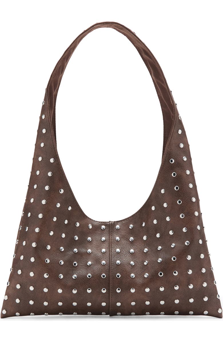 MANGO TEEN Studded Faux Leather Shoulder Bag, Main, color,
