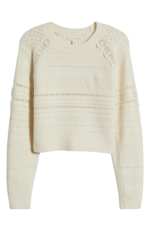 TREASURE & BOND TREASURE & BOND LACE TRIM OPEN STITCH SWEATER