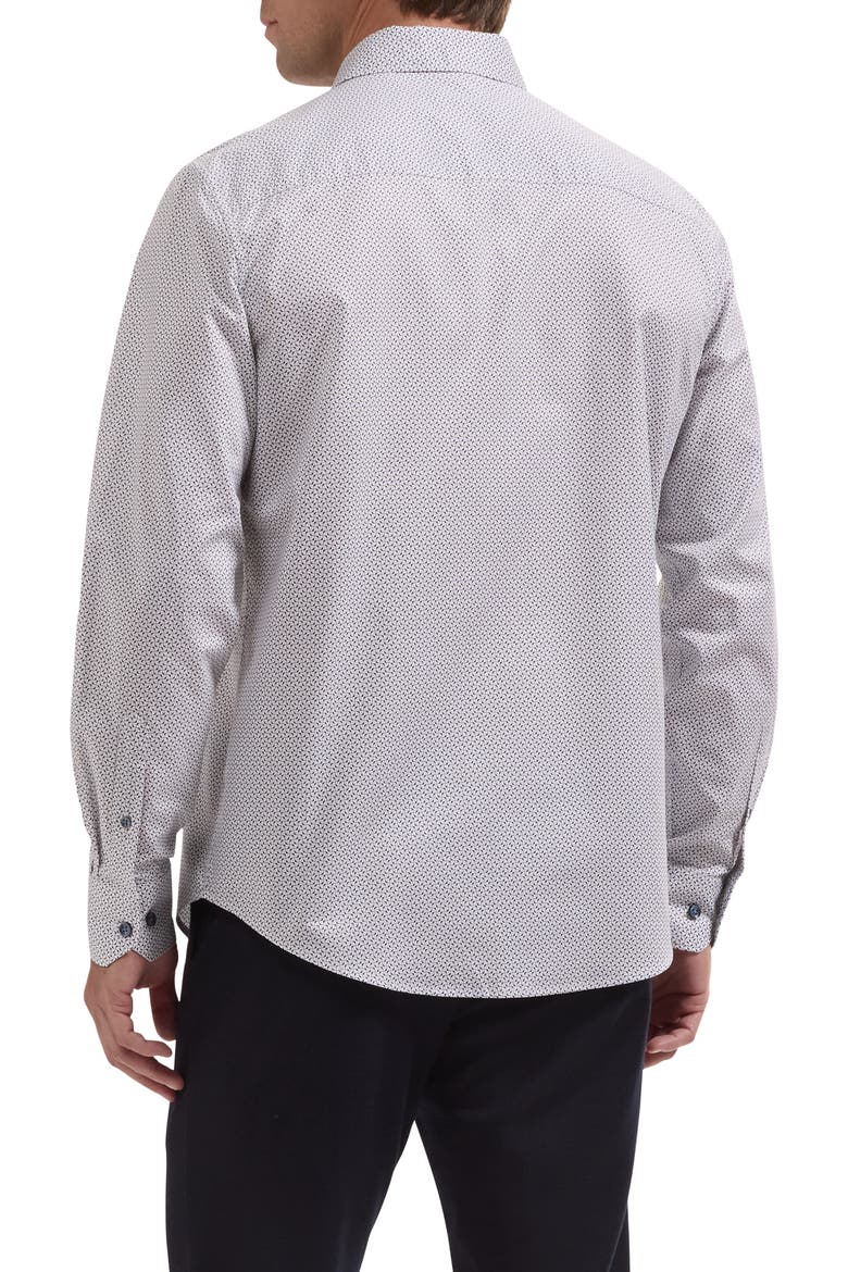 Alvin Shaped Fit Long Sleeve Cotton Button-Up Shirt, Alternate, color, MARINE BLUE