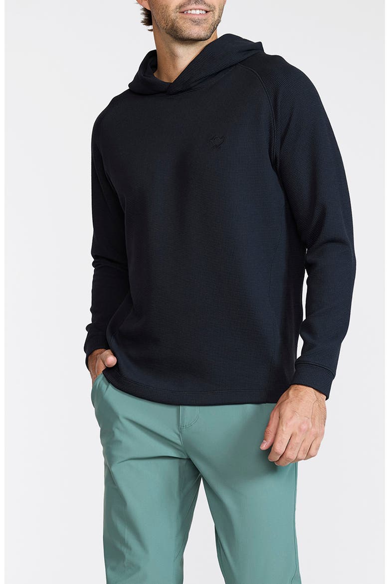 Waffle Knit Hoodie, Main, color, BLACK