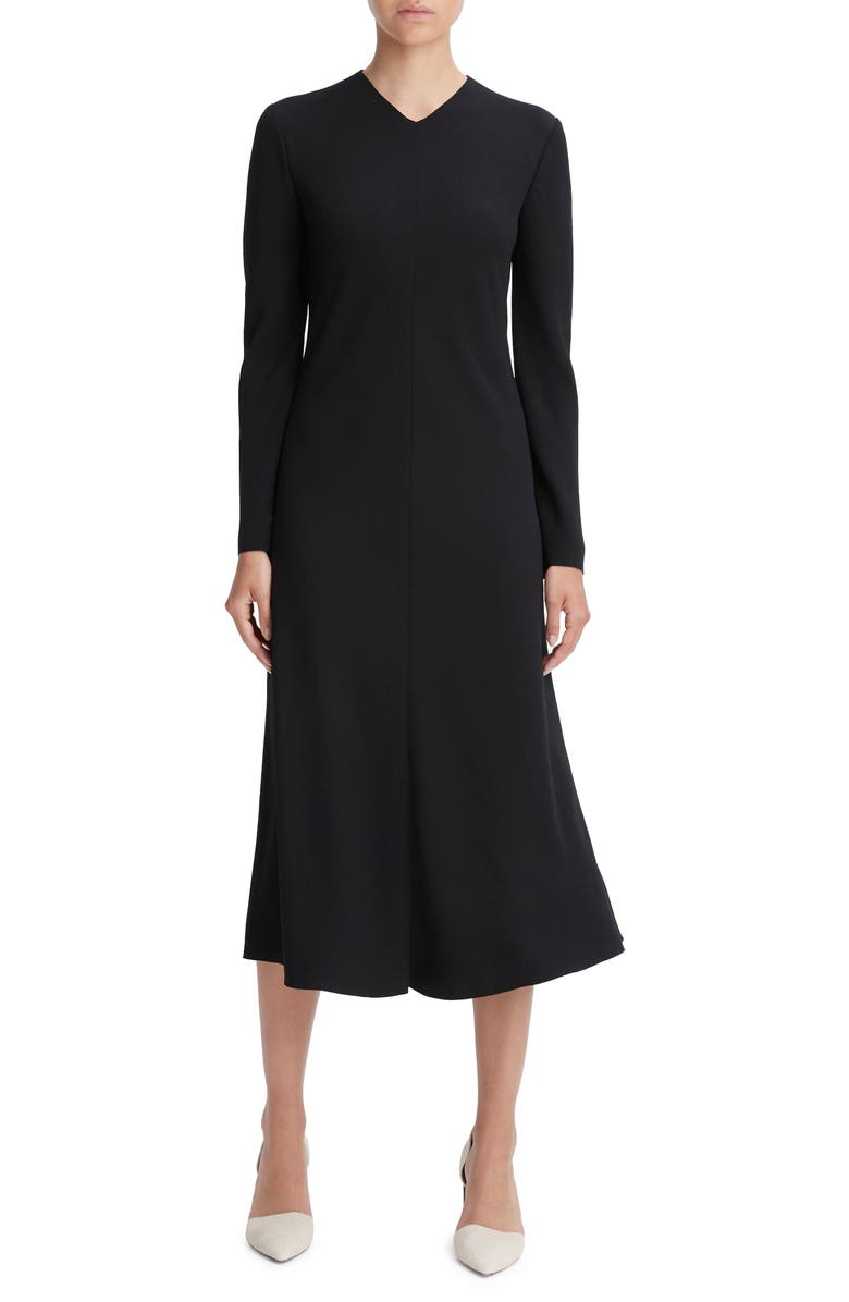 Vince Bias Cut Long Sleeve Dress, Main, color, 