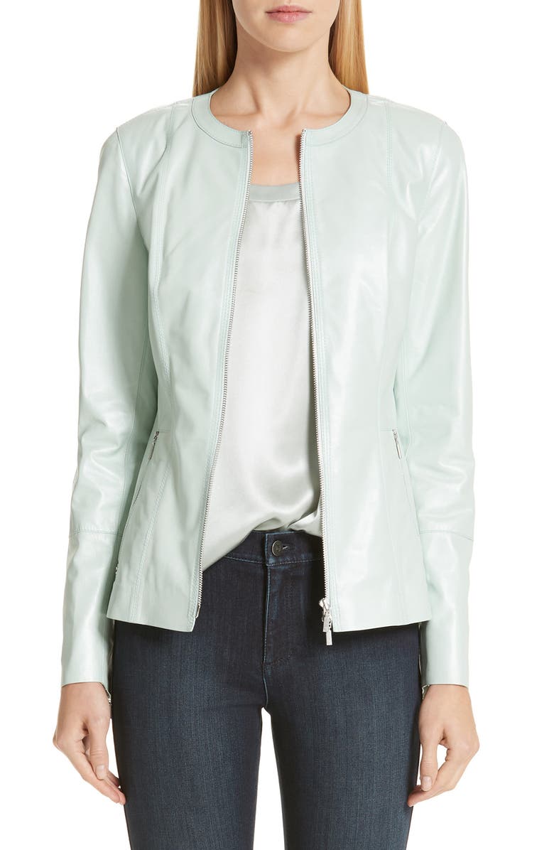 Lafayette 148 New York Janella Leather Jacket, Main, color,