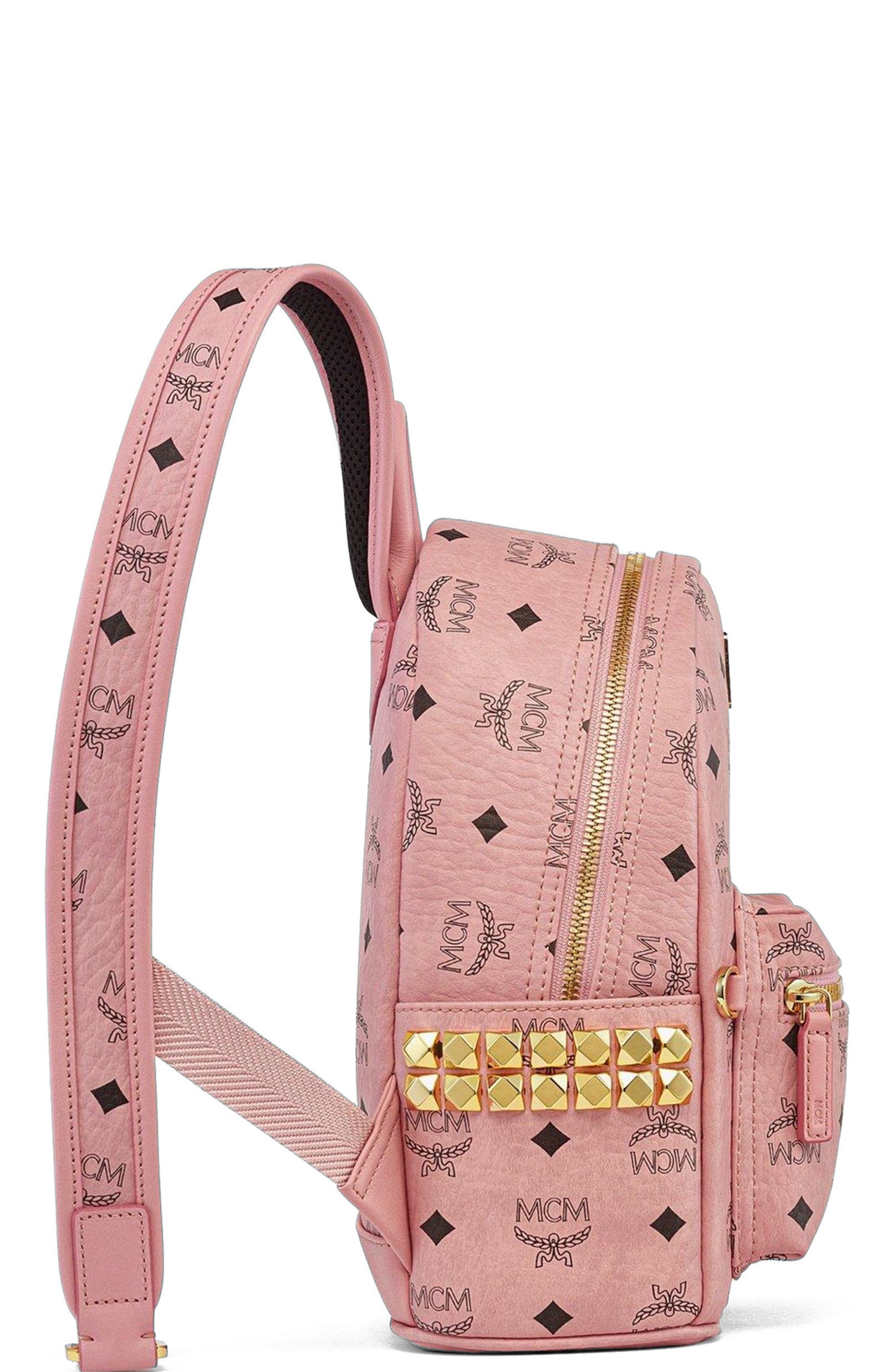 Mini Stark Side Studs Backpack in Visetos, Alternate, color, Soft Pink