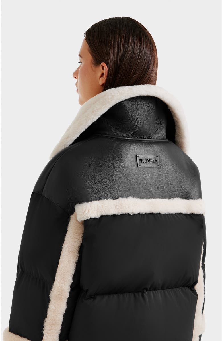 Rudsak Shirley Down & Shearling Puffer, Alternate, color, Black