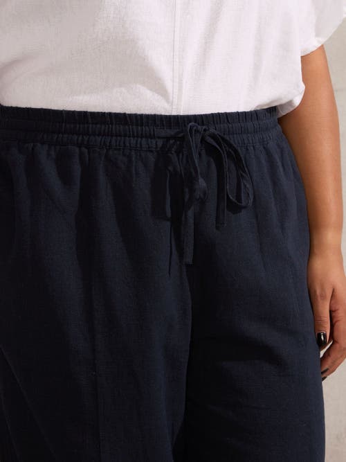 Live Unlimited Linen Mix Tapered Pants In White