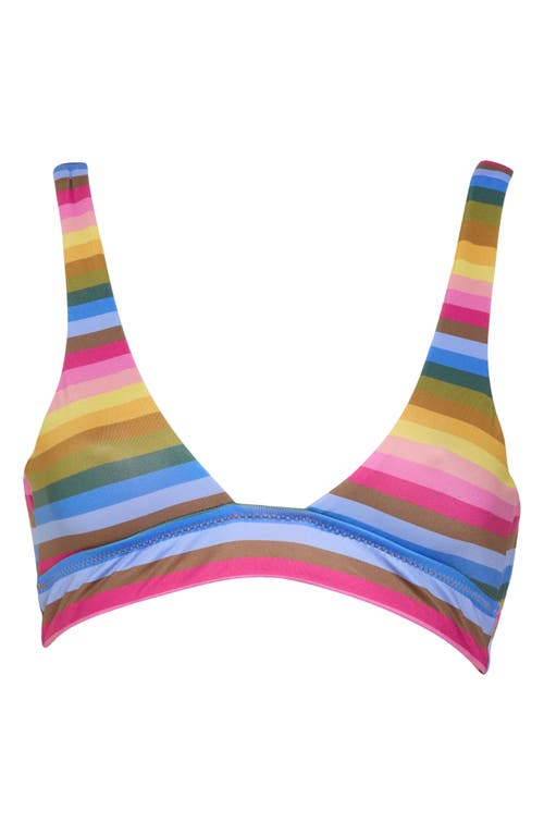 Vitamin A ® Sienna Scoop Neck Bikini Top In Rainbow Stripe