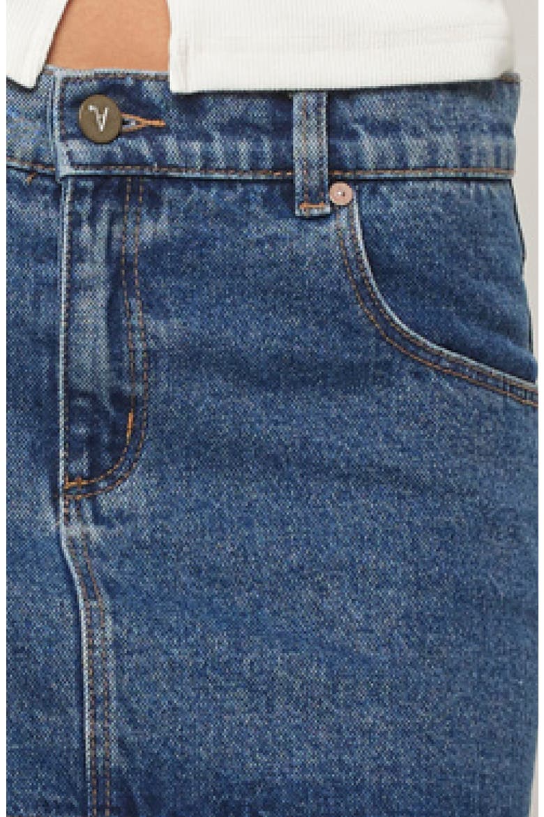 99 Bella Denim Skirt, Alternate, color, MID BLUE