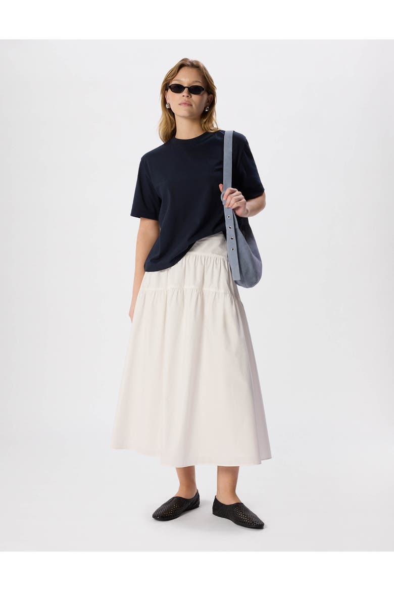Cotton Crew Neck Top, Alternate, color, Navy
