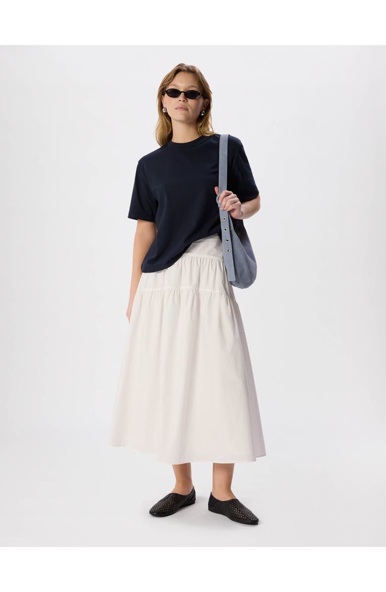Whistles Cotton Crew Neck Top, Alternate, color, Navy