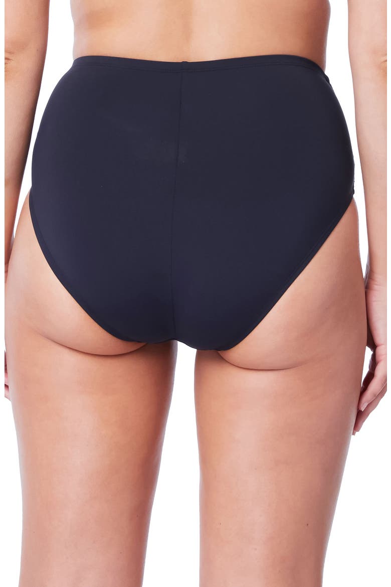 Kore Shirred High Waist Bikini Bottoms, Alternate, color, BLACK