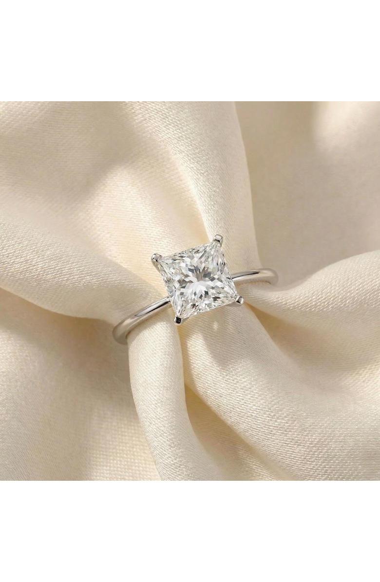 Bliss Diamond Certified 3 Ct Princess Cut Diamond Solitaire Engagement Ring 14k Gold Lab Grown, Alternate, color, 14K White Gold