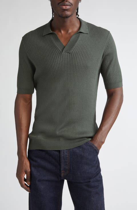 Fine Rib Silk & Cotton Polo