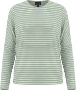 BuHu Striped V-Neck Drop Shoulder Long Sleeve Knit Top