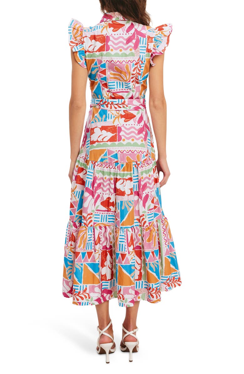 FLYING TOMATO Printed Maxi Shirtdress, Alternate, color, Multi Print