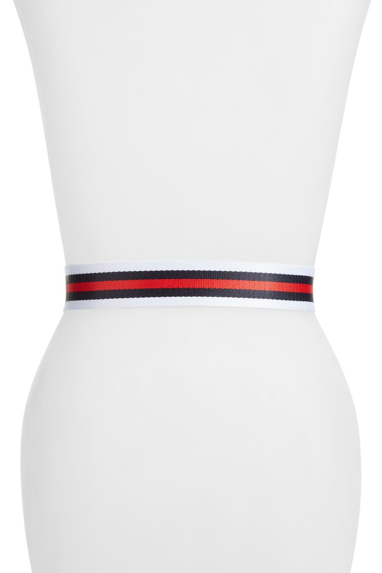 Five Stripe Belt, Alternate, color, RED/ NAVY