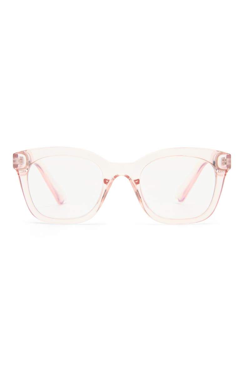 The Beatrix 48mm Square Blue Light Blocking Reading Glasses, Main, color, ROSEWATER