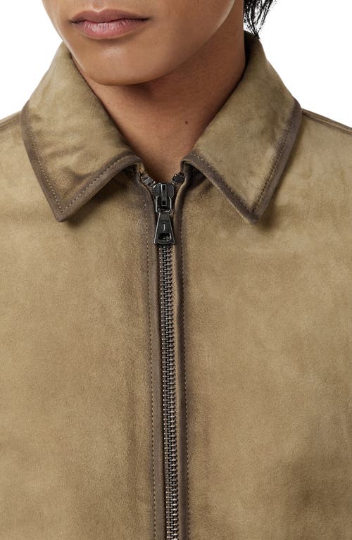 John Varvatos Benjamin Suede Jacket In Brown