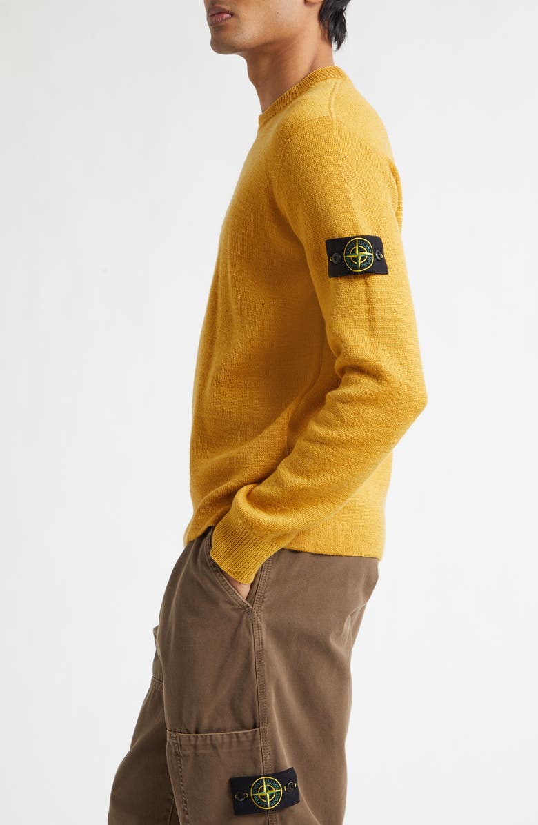 Stone Island Compass Logo Wool Blend Sweater, Alternate, color, Mustard