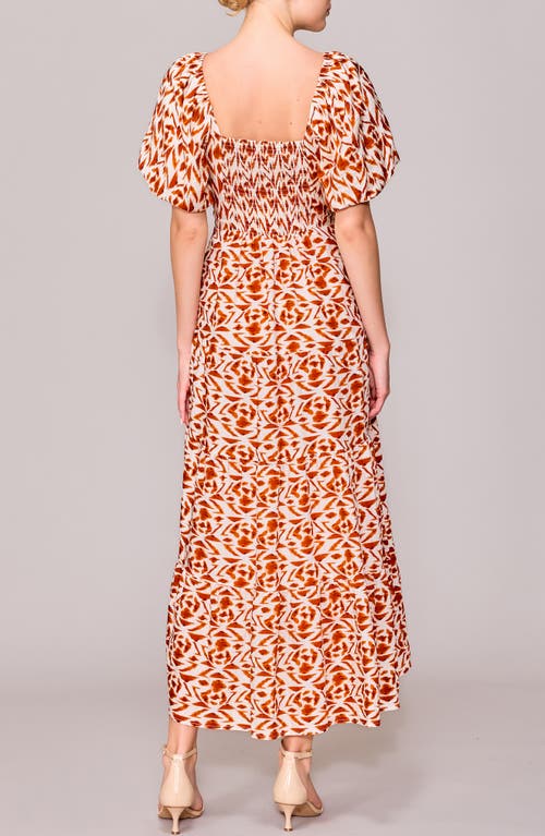 Melloday V-neck Bubble Sleeve Midi Dress
