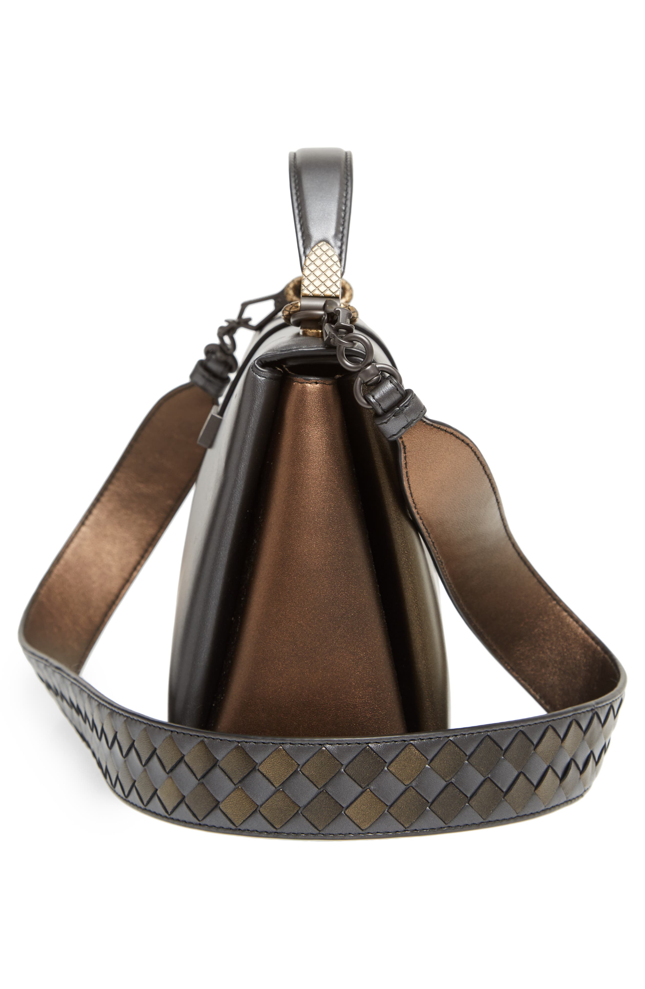 Bottega Veneta Small Piazza Tricolor Metallic Leather Handbag, Alternate, color, 