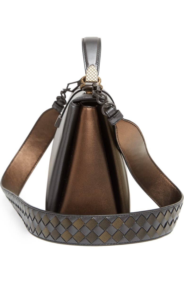 Bottega Veneta Small Piazza Tricolor Metallic Leather Handbag, Alternate, color,