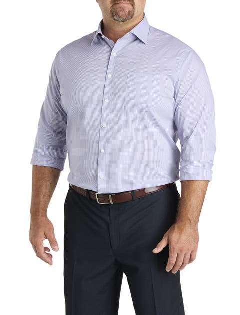 Big & Tall Mini Grid Performance Dress Shirt