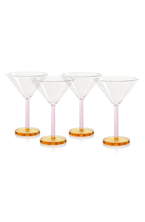 Zodax Vireo Set Of 4 Martini Glasses In Multi