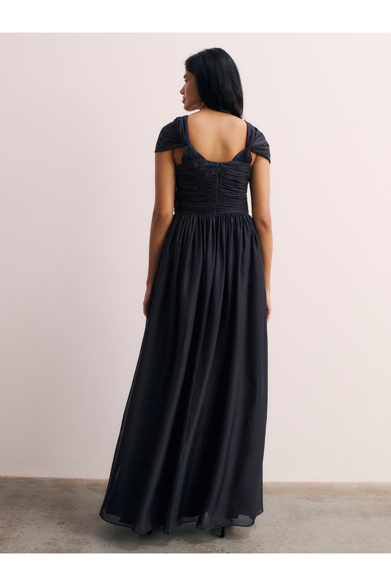 Sevilla Silk Chiffon Maxi Dress, Alternate, color, Navy