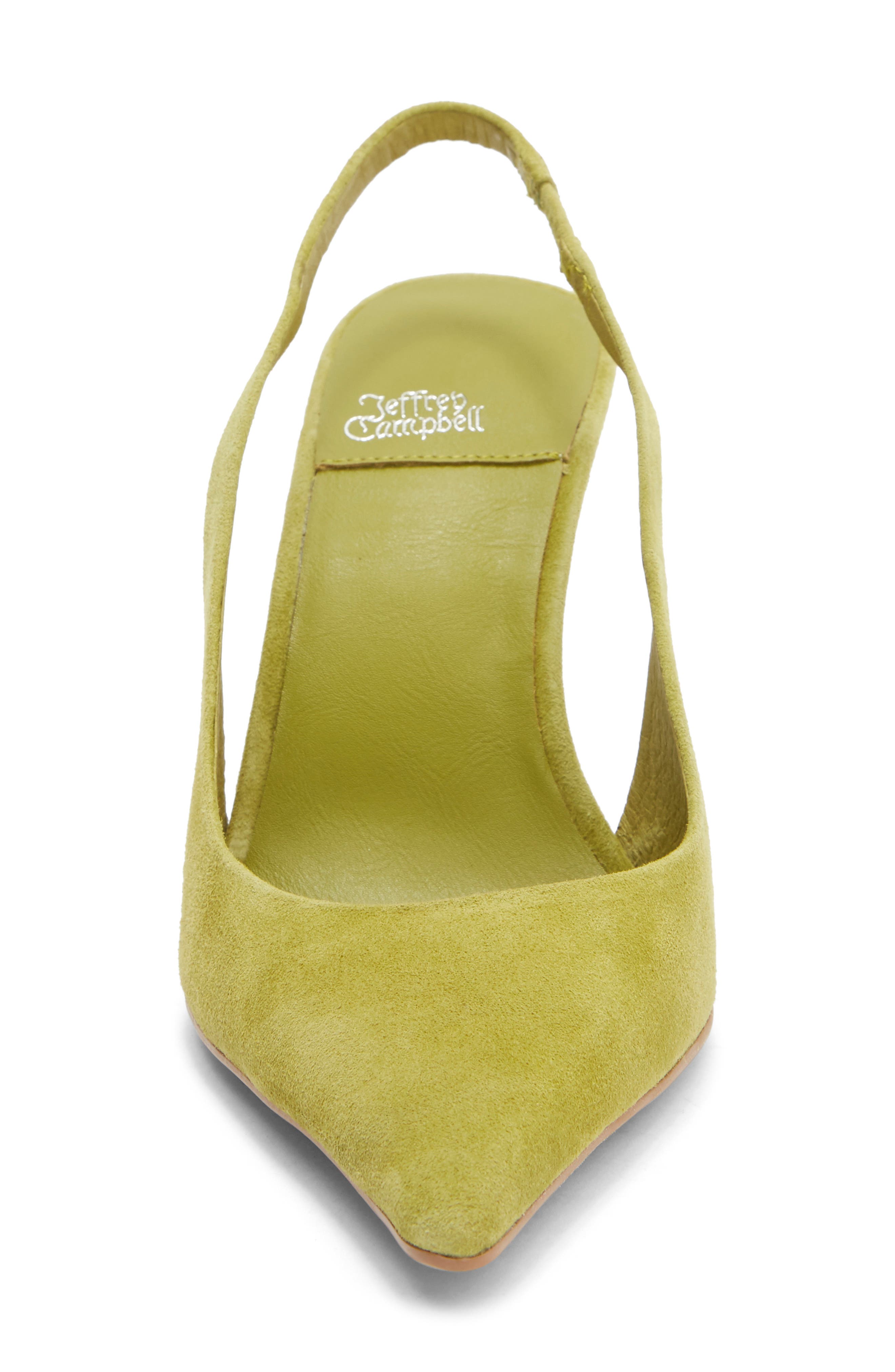 Jeffrey Campbell Fusion Slingback Pump, Alternate, color, Chartreuse Suede