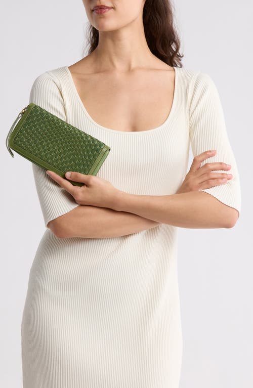 HOBO HOBO LARGE NILA WOVEN LEATHER ZIP AROUND WALLET