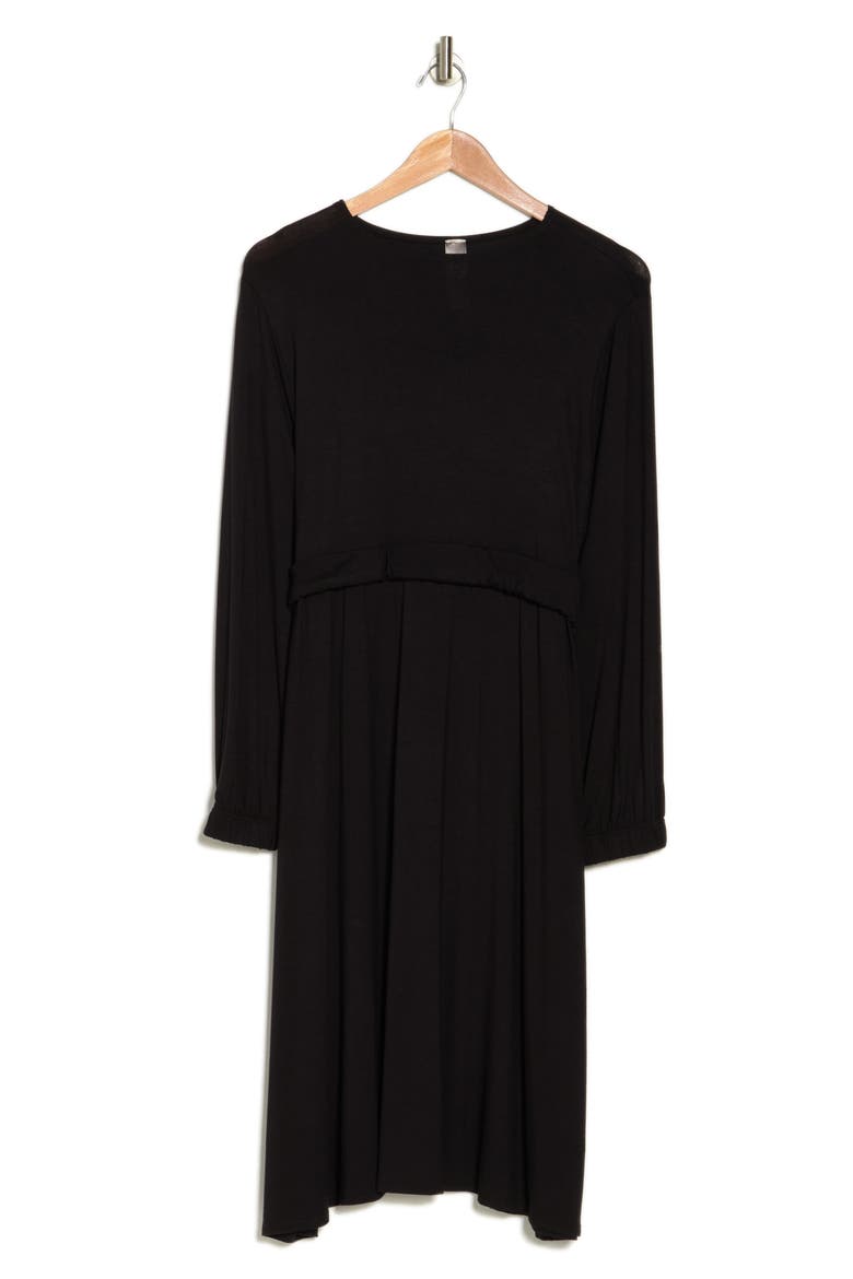 Stretch Modal Long Sleeve Dress, Alternate, color, BLACK