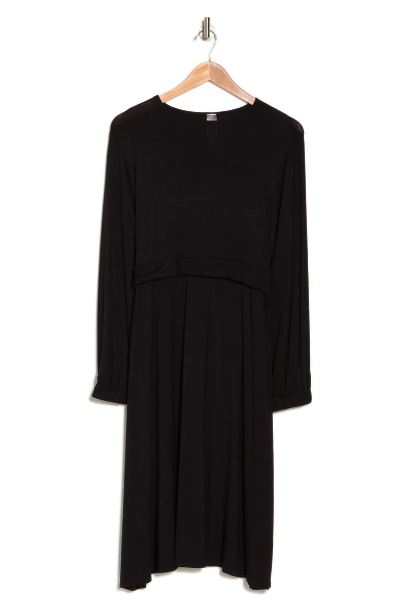 GO COUTURE Stretch Modal Long Sleeve Dress, Alternate, color, Black