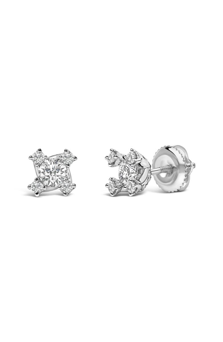Haus of Brilliance Sterling Silver 1/2 Cttw Lab Grown Diamond Quad Cluster Stud Earrings, Alternate, color, Silver