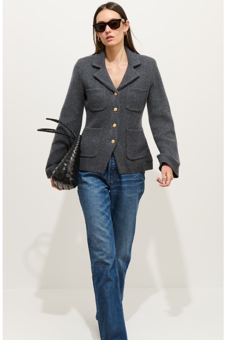 London Merino Wool Blend Sweater Jacket, Alternate, color, STORM GREY
