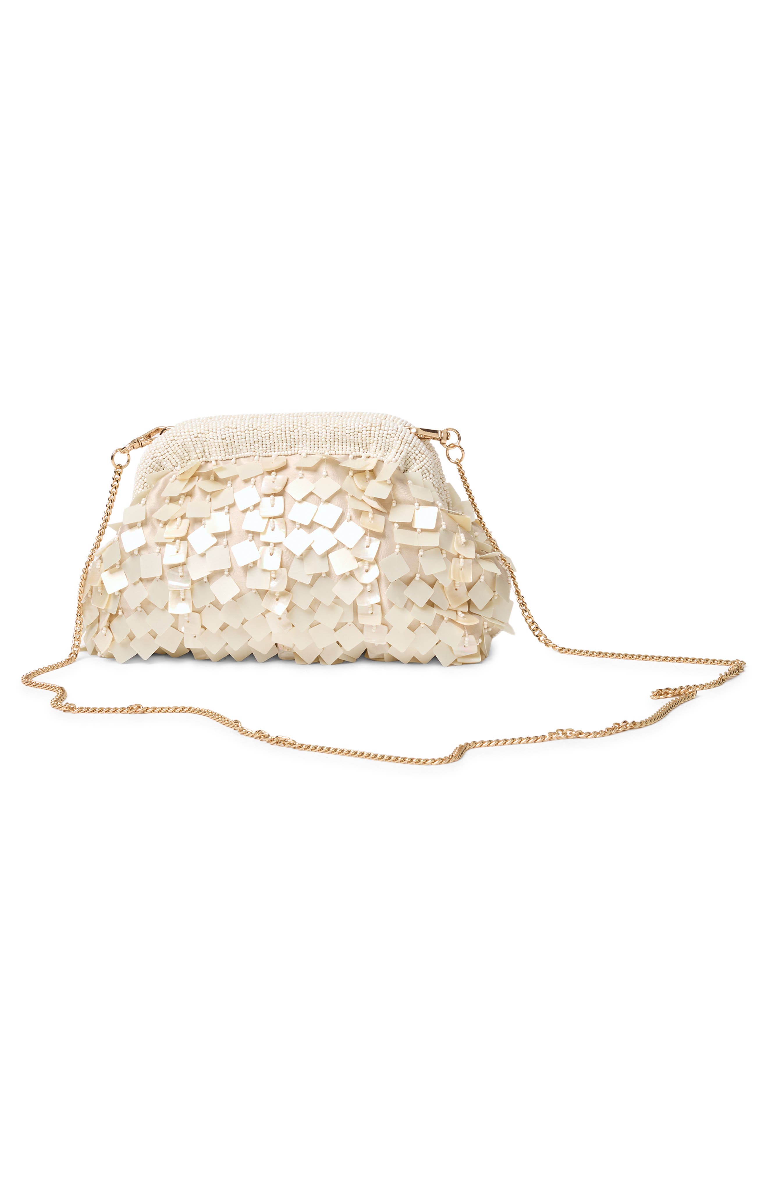 LSPACE Vienna Embellished Clutch, Alternate, color, Cream