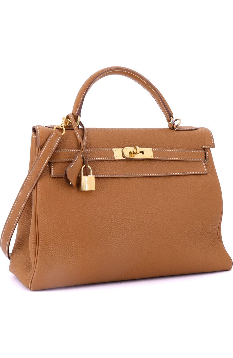 Pre-Owned Hermes Kelly Handbag Brown Togo with Gold Hardware 32, Alternate, color, Gold