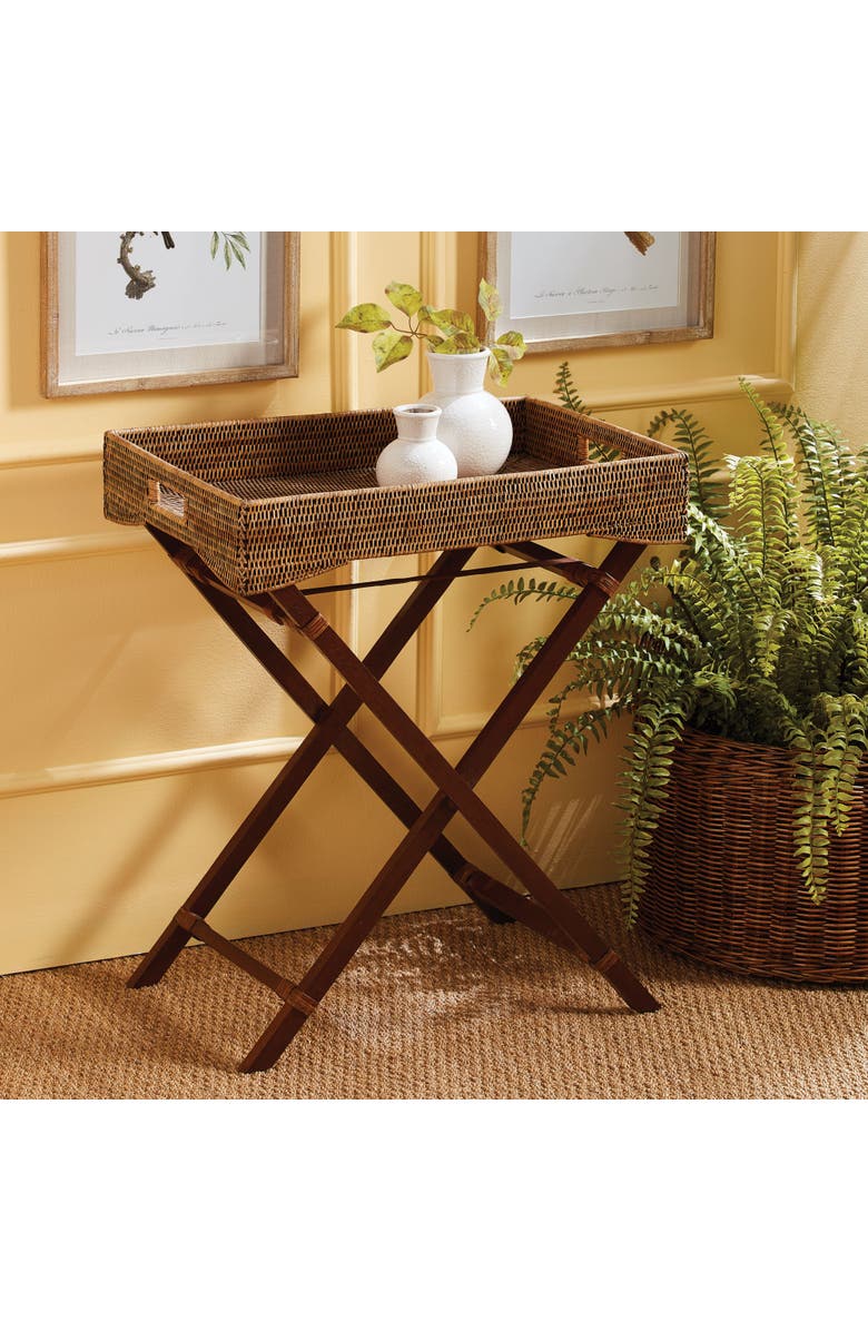 Napa Home & Garden Burma Rattan Butler Tray Table, Alternate, color, Brown
