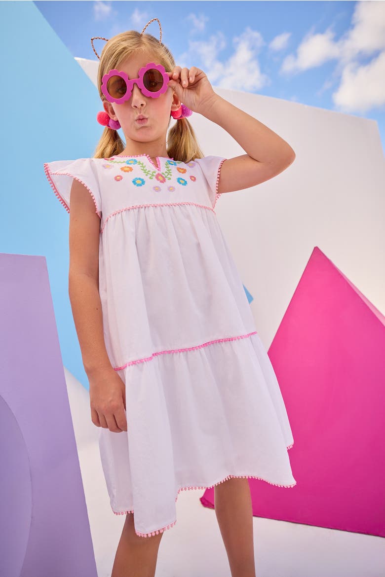 Kids' Positano Dress, Alternate, color, Multi Embroidery