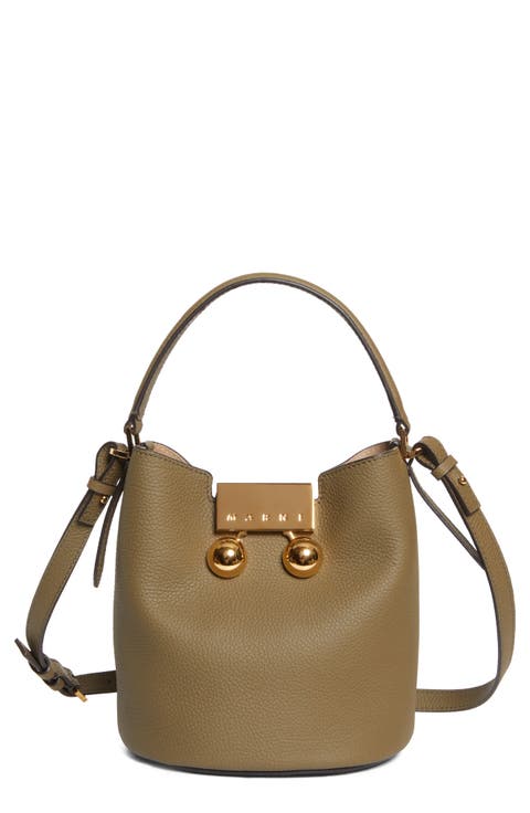 【関税＆送料込み】Marni Trunkaroo Leather Bucket Bags Marni Trunkaroo Bucket Bag | Brown | FARFETCH