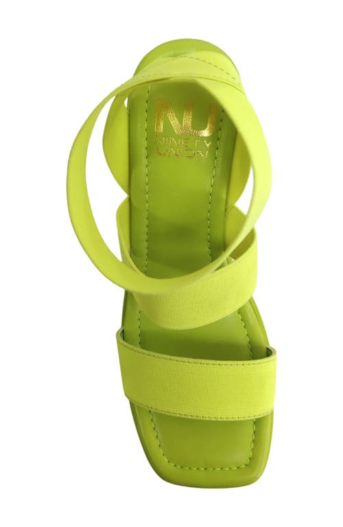 Ninety Union Paige Elastic Strap Wedge Sandal In Lime