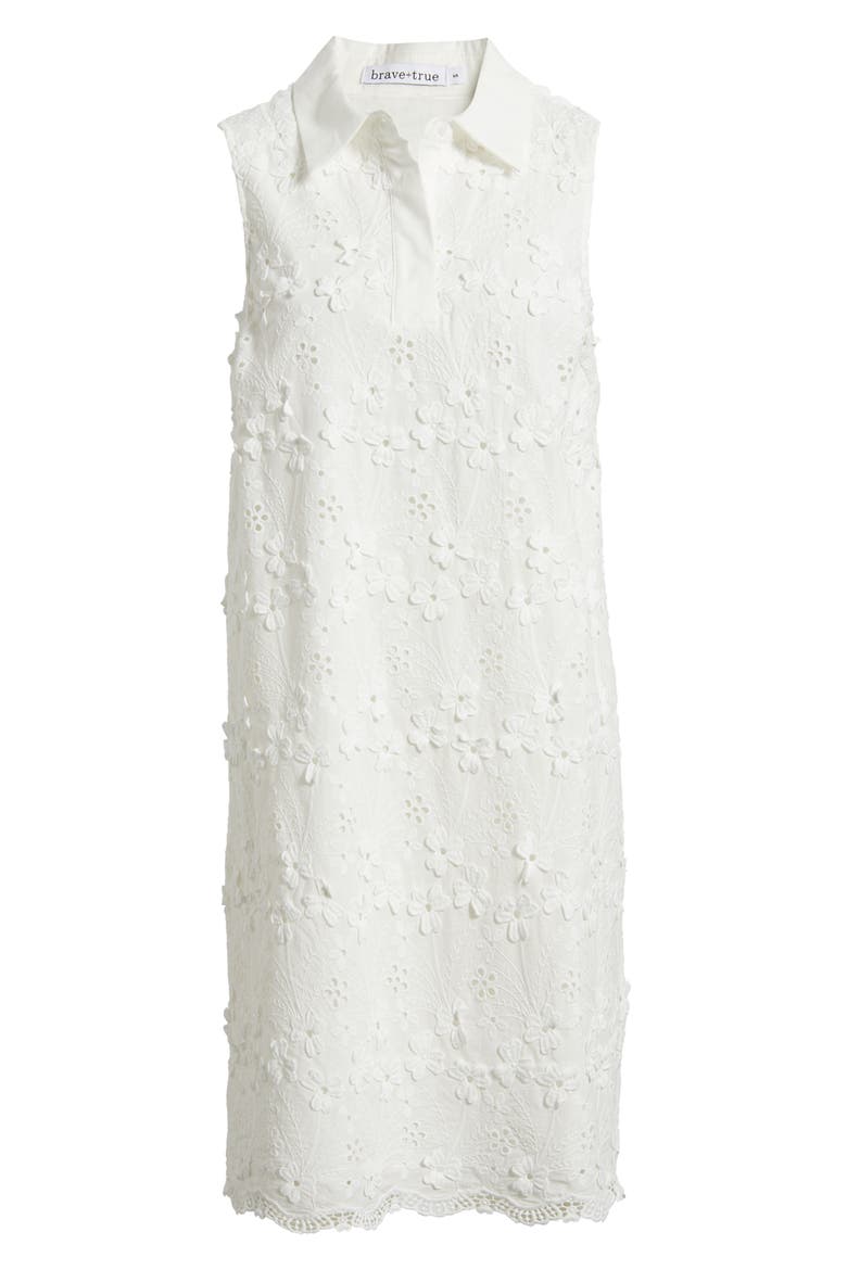 Felicity Textured Cotton Shift Dress, Alternate, color, WHITE