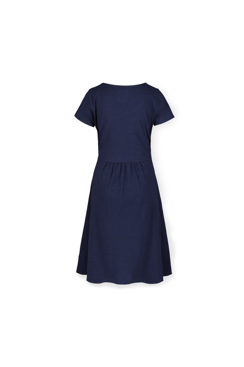 Women's Organic Cotton Tie-Waist Knit Dress, Alternate, color, Navy